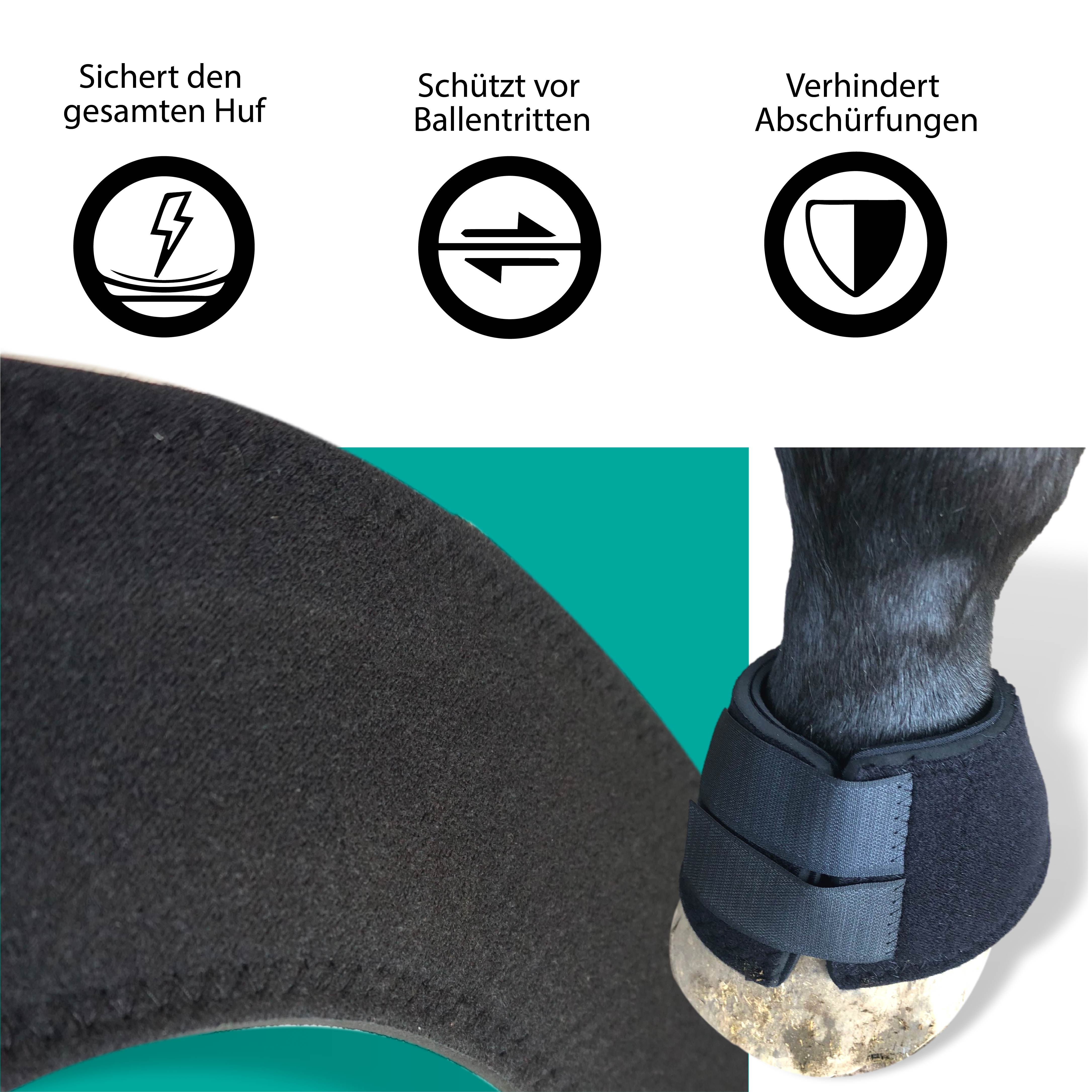 Neopren Hufglocken schwarz, Größe S-XXL